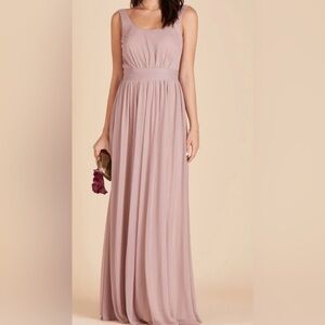 Birdy Grey Jan Bridesmaid Dress Mesh Mauve Backless Pockets Size Medium NWT